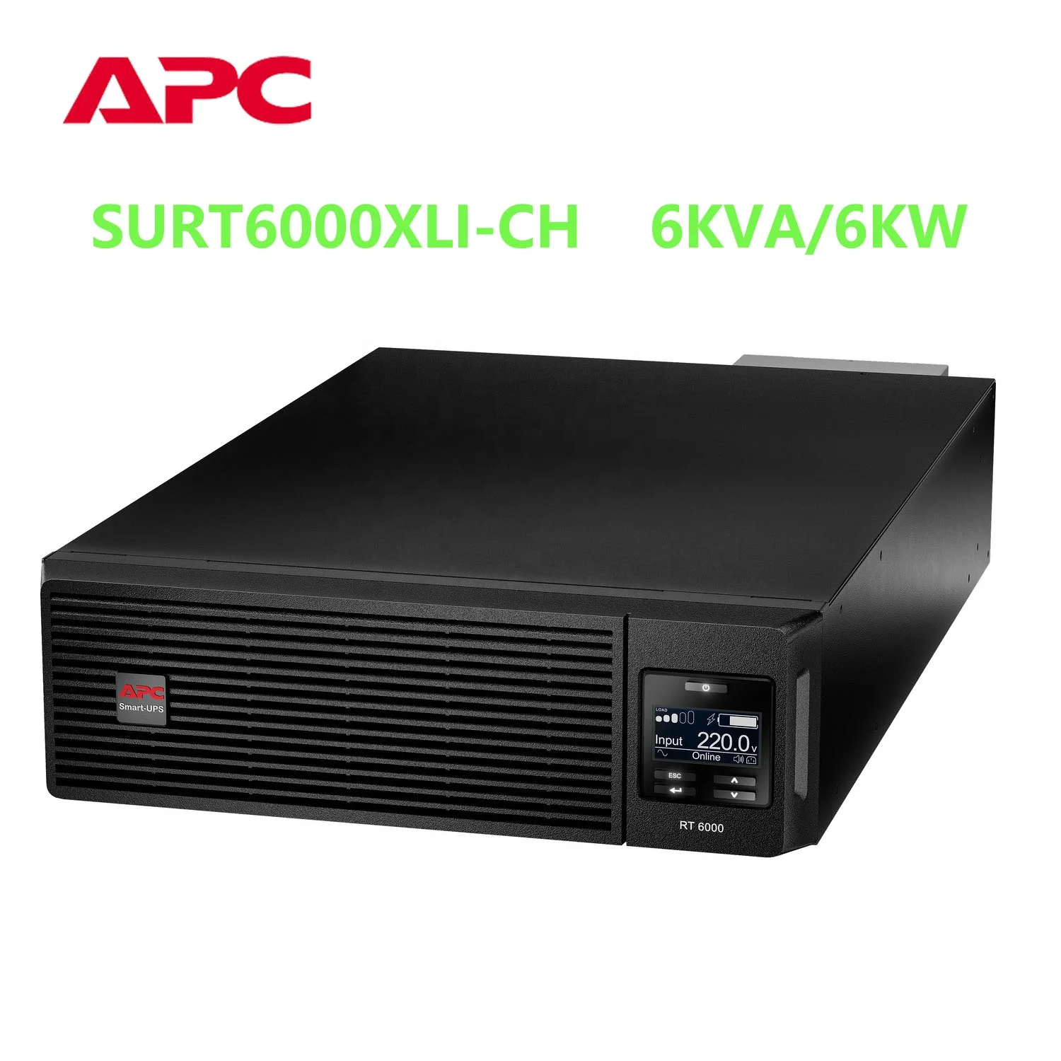 APC Smart UPS Online 6 кВА/6 кВт Двойное преобразование чистый синусоидальный выход 3U 3 провода SURT6000XLI-CH стойка башня трансформируемая