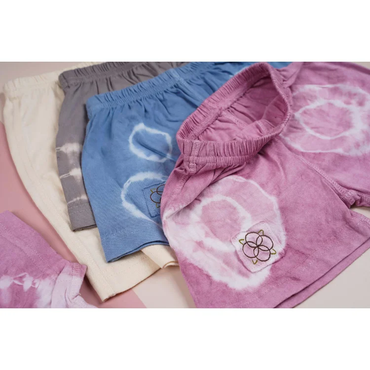 Best Quality 100% Cotton Pijama Set Short Sleeve No Dye For Little Girls Custom Logo Plastic Bag Package From Vietnam Factory