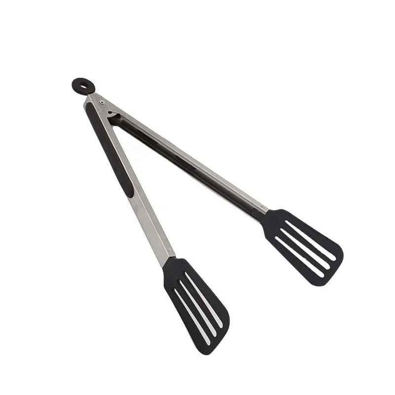 Ready To Ship Kitchen Accessories 12 Inch Nylon Food Tong Multi Functional Tong Turner Kitchen Spatula Outdoor BBQ Serving Tools