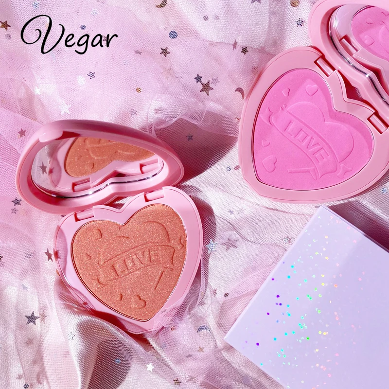 Face makeup bulk cosmetics heart shaped private label blush palette