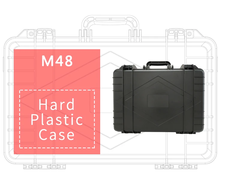 Портативный черный ящик для инструментов M48, водонепроницаемые и ударопрочные алюминиевые жесткие чехлы с пенным предохранительным уплотнением для полетных чехлов OEM
