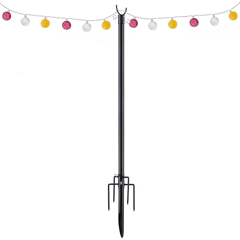 Decorative String Light Poles Outdoor Light Poles with Spiral Ground Stakes