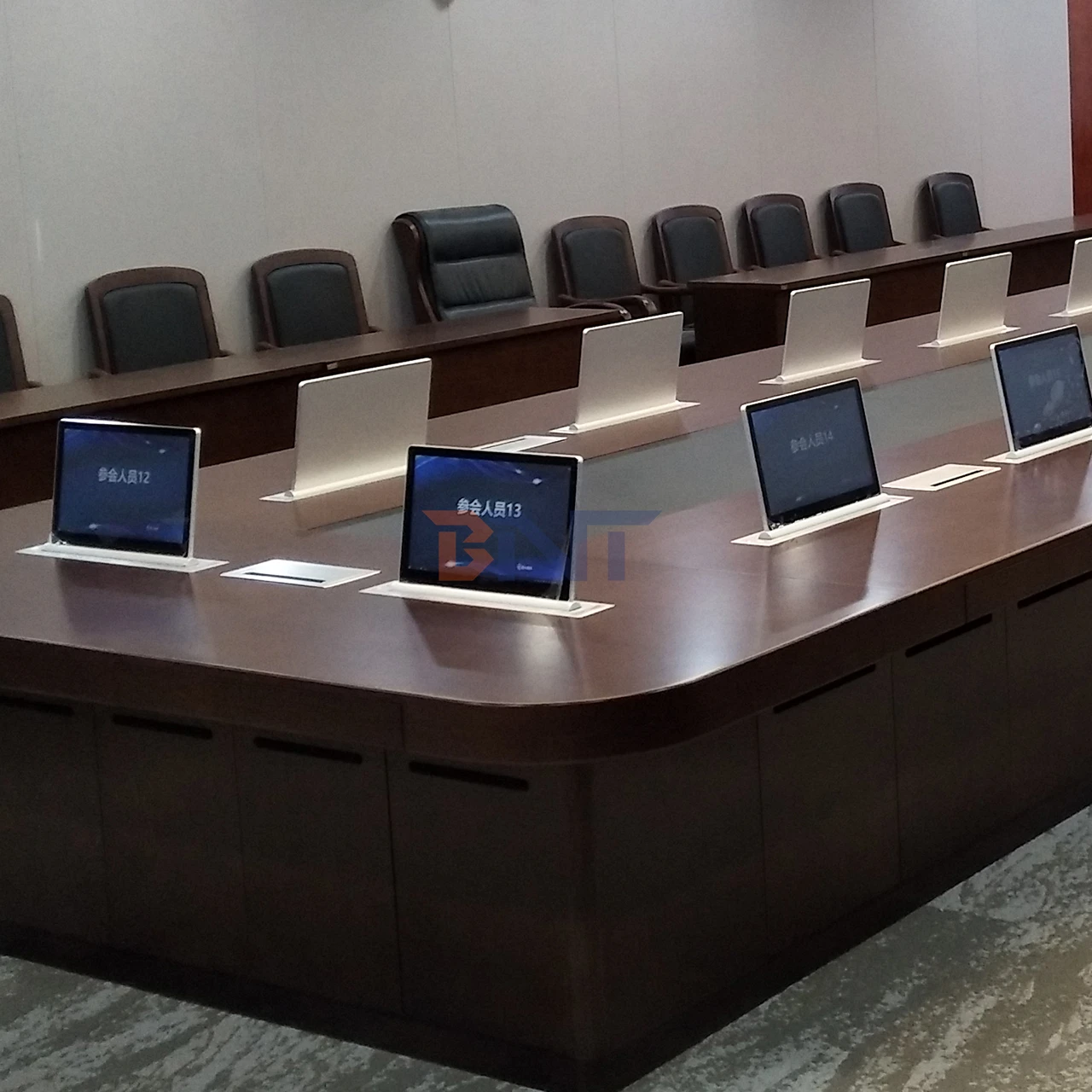 Conference Table Pop Up LCD Monitor Lift BNT 17 3 Retractable Touch Screen