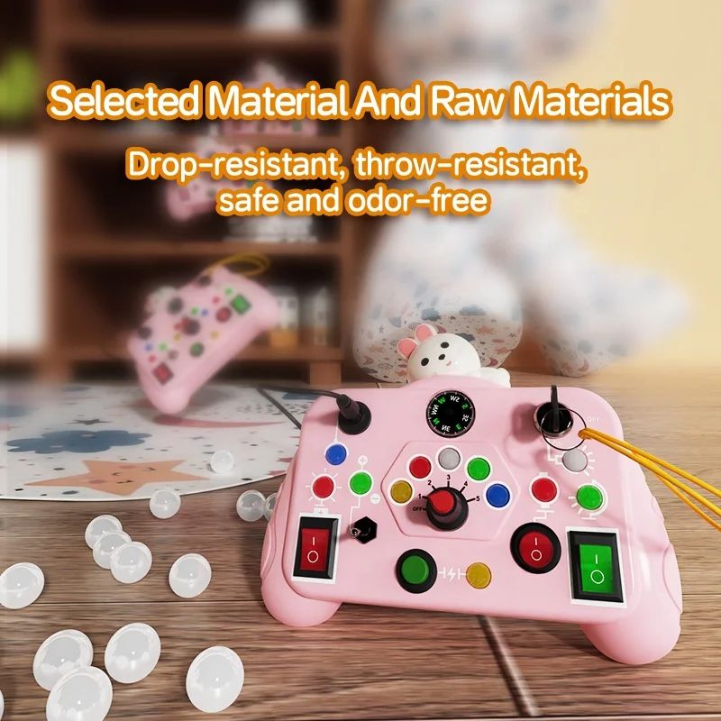 Baby Toy Handheld Quick Push Button Machine Electronic Pop Light Up Busy Machine Early Educational Simulated Machine For Kids