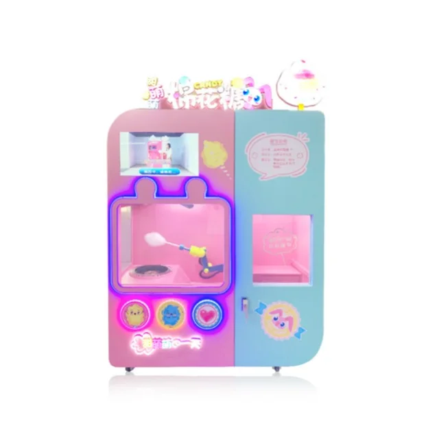 Best Sell electric Commercial Factory Automatic Cotton Candy Vending Machine Floss Flower Candy Machine