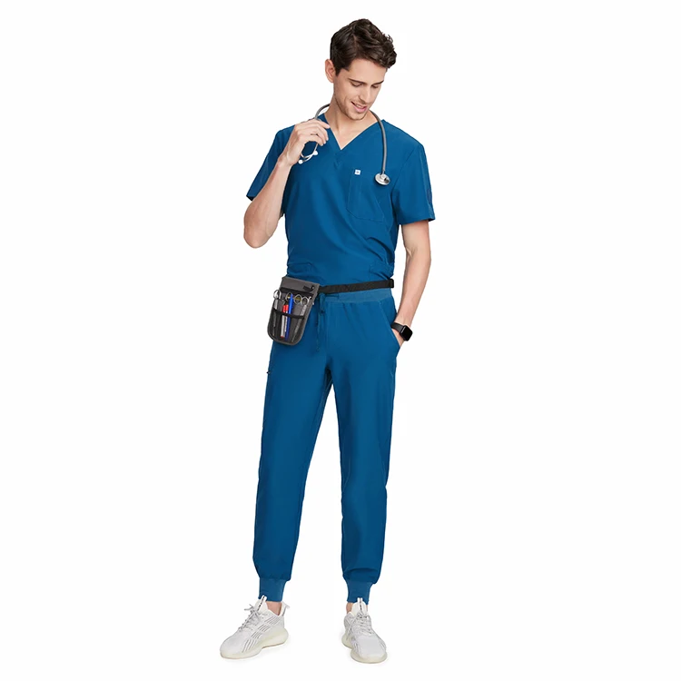 Custom Men Nursing Scrub Jogger Hospital Sets Anti-wrinkle Stretchy Scrubs Uniforms Nurse Top Medical Scrubs Hospital Uniforms