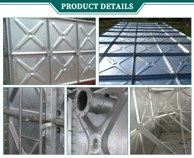 Africa Widely Used Elevated High Strength Steel Structure Mould Pressing Sectional Square Galvanized Steel Water Storage Tank