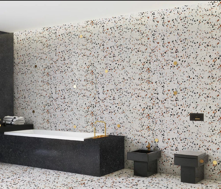 Terrazzo big slab artificial stone Terrazzo kitchen top countertops white terrazzo flooring