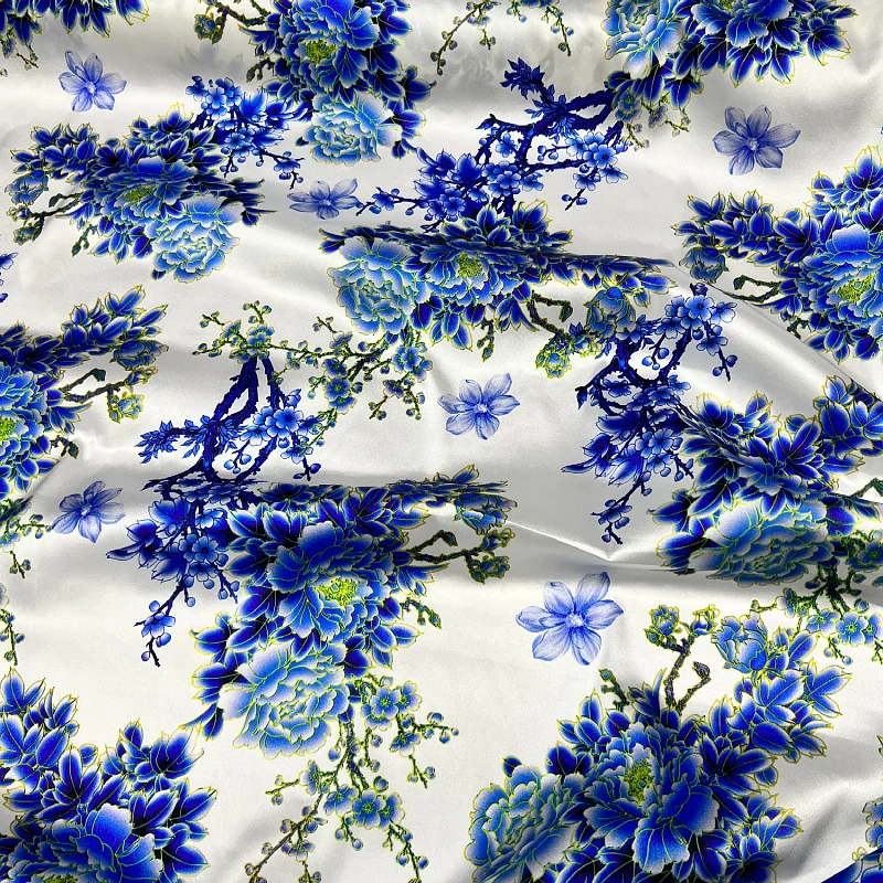 Italian 100% Silk Fabric Yard by Yard Wholesale Custom Silk Fabric Print Stamping Meter Pure Silk Satin Fabric