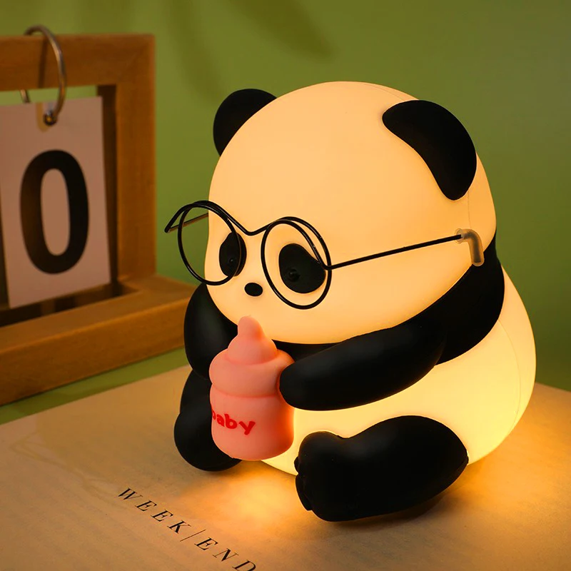 2024 New Panda Squishy Silicone Night Light 3 Level Dimmable Nursery Night Light for Room Decor Cute Children Gift