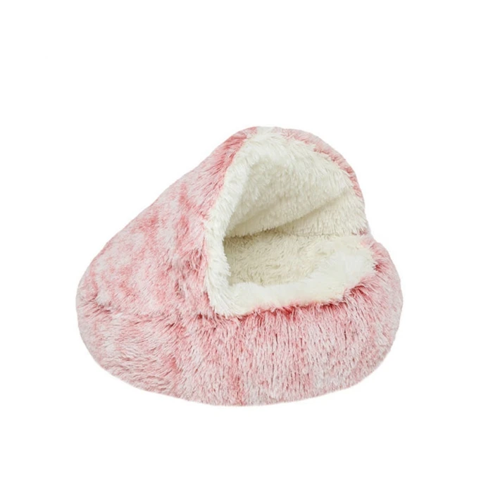 Fluffy Cozy Cat Bed Cute Plush Warmth Cat Sofa Bed Nest Round Donut Pet Bed for Dog Cat