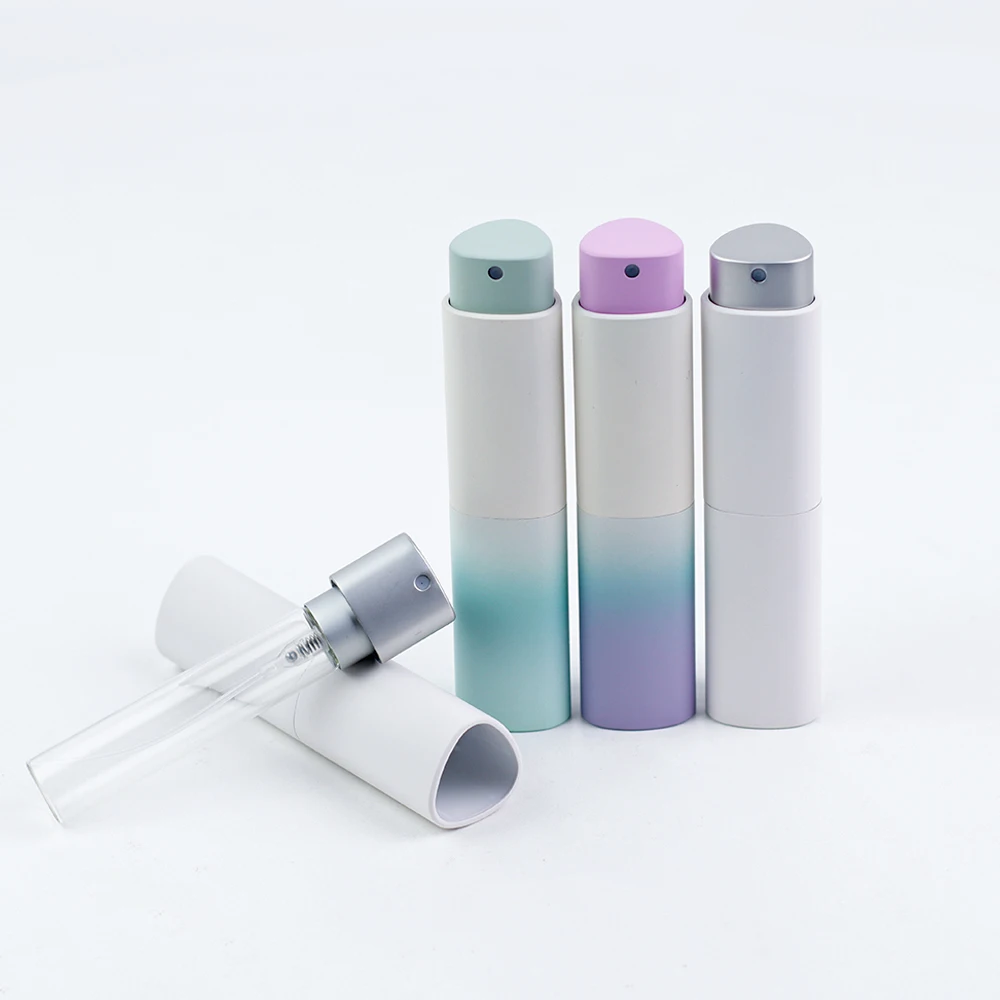 New Design Iridescent Holographic Twist Up Refillable Travel 5ml 8ml 10ml Perfume atomize