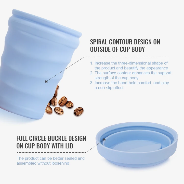 Silicone Collapsible Cup Foldable Drinking Coffee For Travel and Home