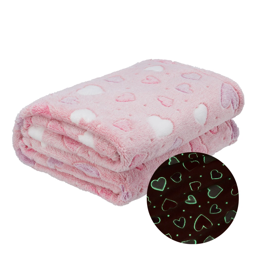 pink baby plush blanket glow in the dark kids for christmas gift