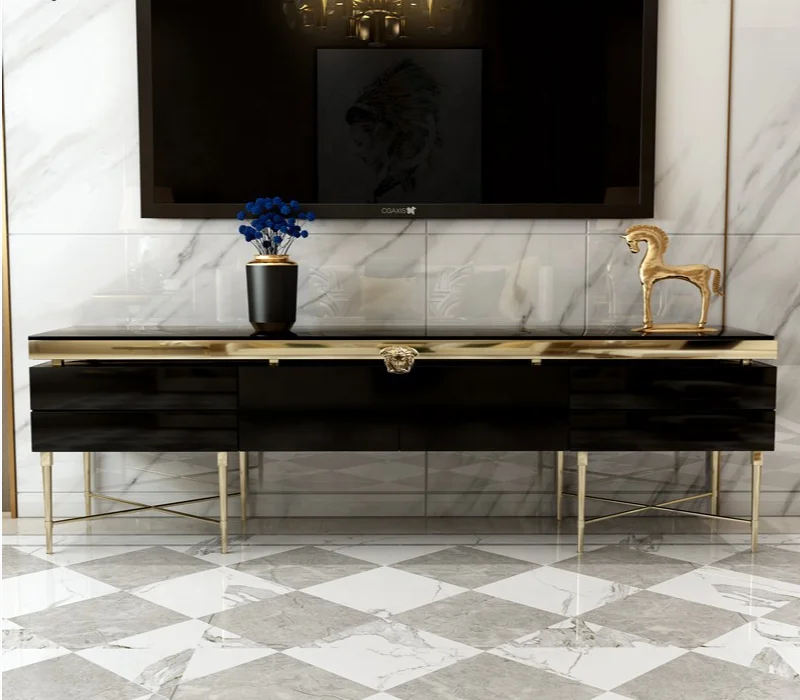 Furniture Factory Light Luxury Post-Modern TV Cabinet  stand Combination Set