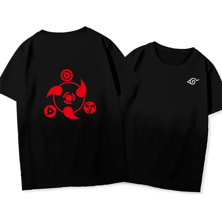 
 Футболка с коротким рукавом и принтом аниме Наруто, летняя повседневная хлопковая футболка унисекс, оптовая продажа  