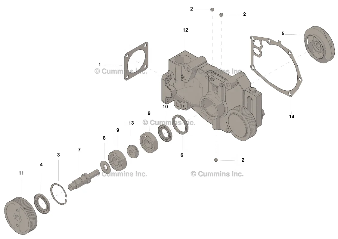 3803605  3076529 3067998 water pump  suitable for cummins N14 diesel engine