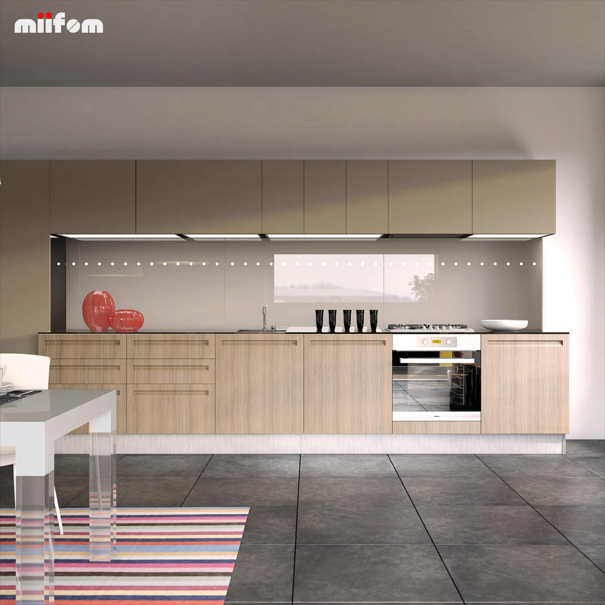 Gold High Gloss Lacquer Kitchen Cabinets A Straight Line Custom Cabinet