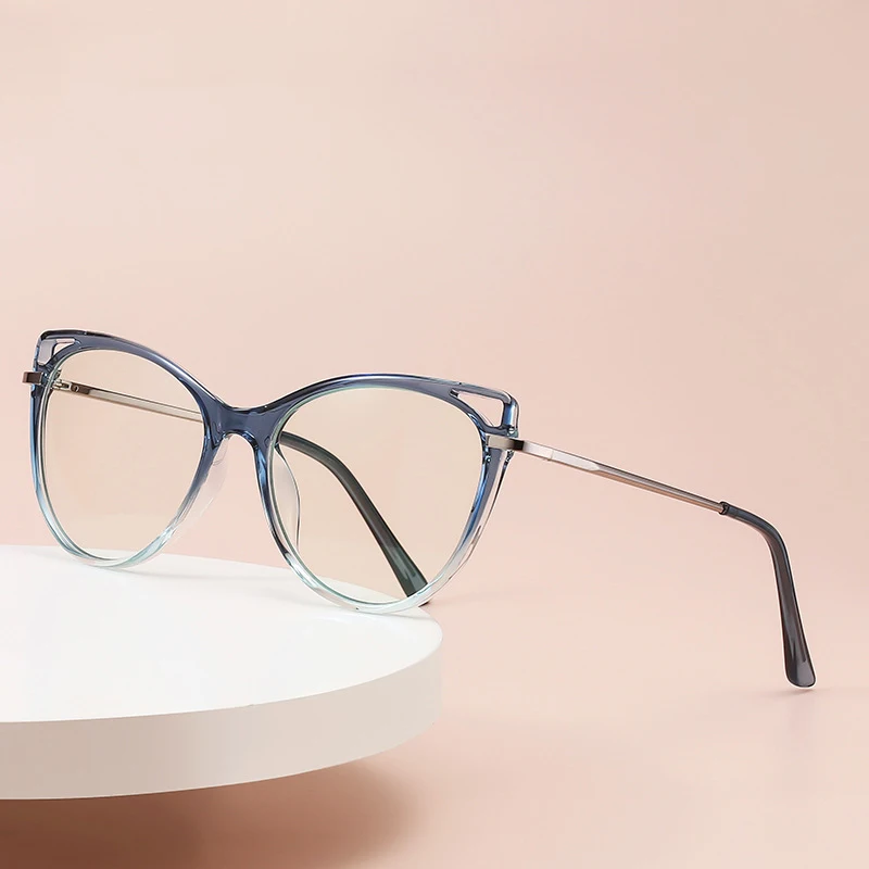 Lmamba Custom Logo Designer Eyewear Women TR90 Cat Eye Frames Anti Blue Light Blocking Optical Glasses Eyeglasses