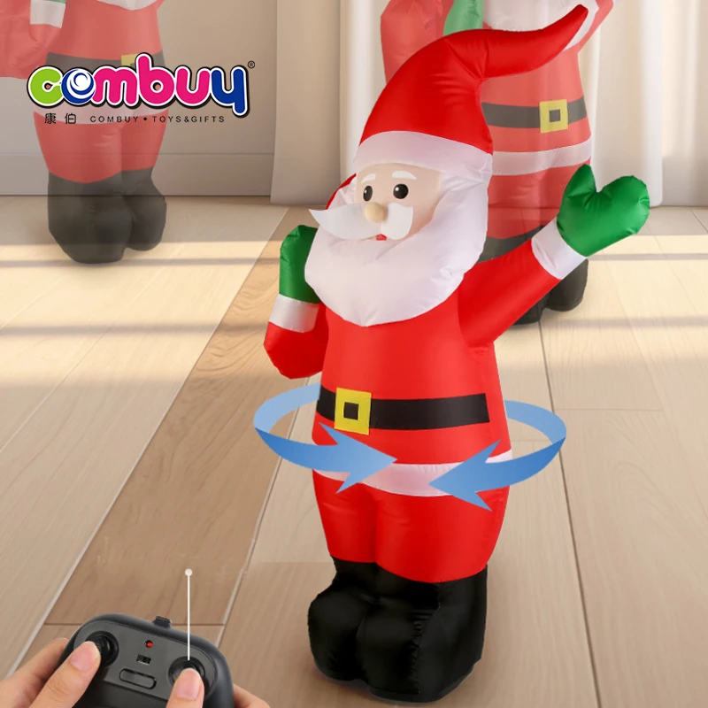 Remote control musical sliding rotating inflatable toys rc santa claus car