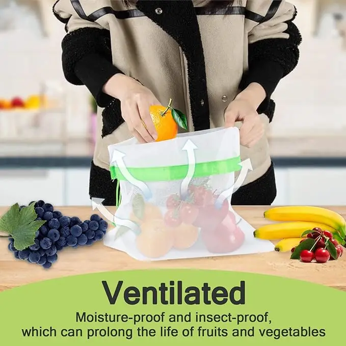 Mesh Small Toy Bags for Storage, 3 Sizes Reusable Mesh Drawstring Produce Bags Puzzle Bag for Kids Storage Playroom Organization