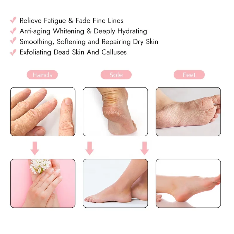 Customized Flavors Formulas Paraffin Wax Hand Mask Olive oil Lavender Rose Moisturizing Gloves and Socks For Hand And Feet