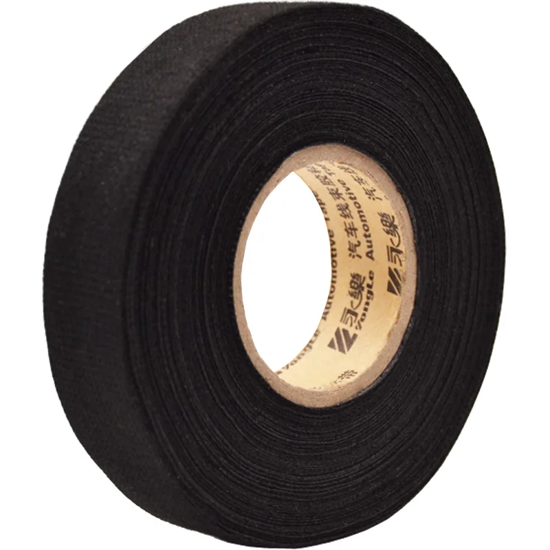 Black adhesive fabric high temperature wiring harness packaging tape is suitable for insulation protection of