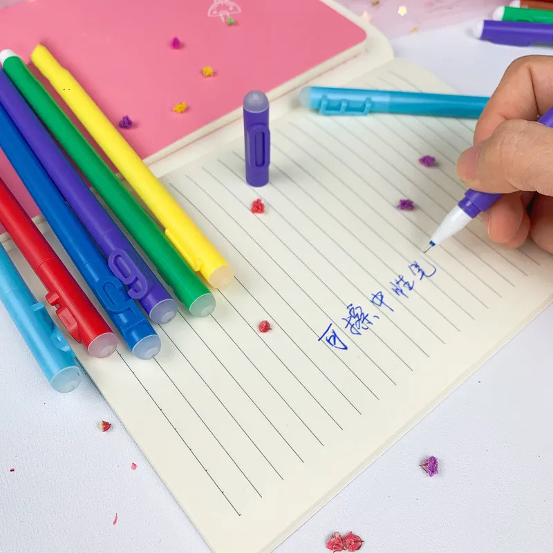 Novelty Colorful Letter Number Clip Gel Pens Creative Erasable Neutral Pen Candy Color Retractable Gel Pen