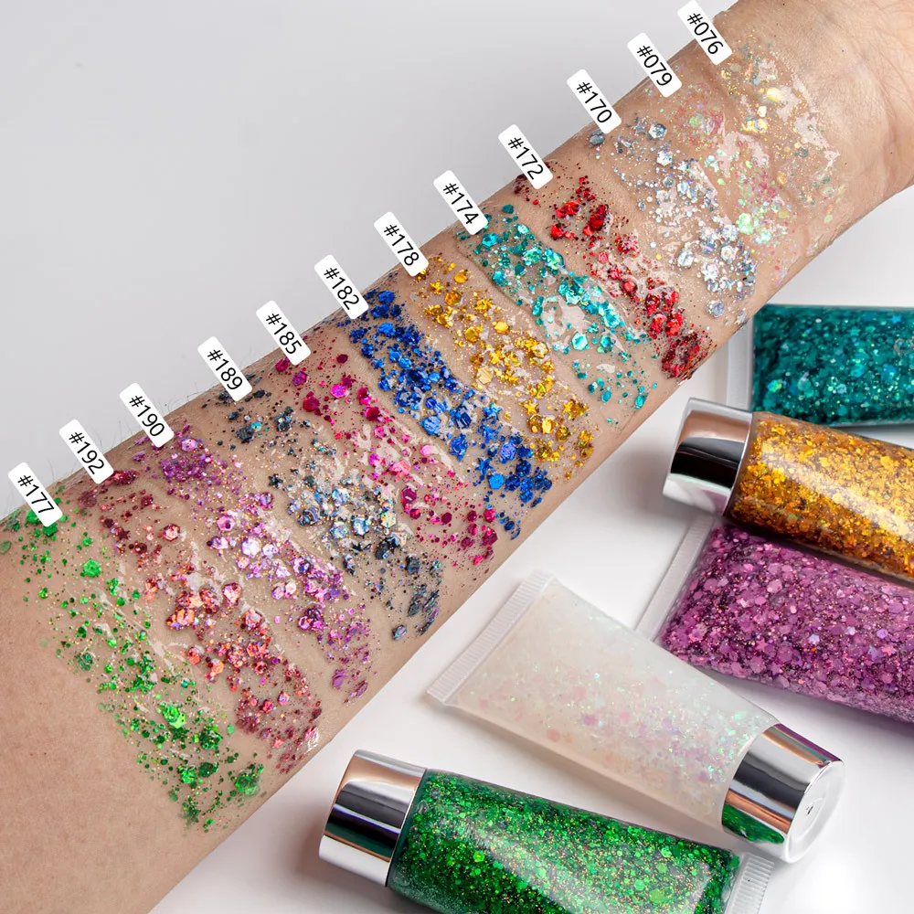 Glitter Diamond Makeup Hair Face Flash Eye Loose Sequins Cream  Private Label Body Glitter Gel