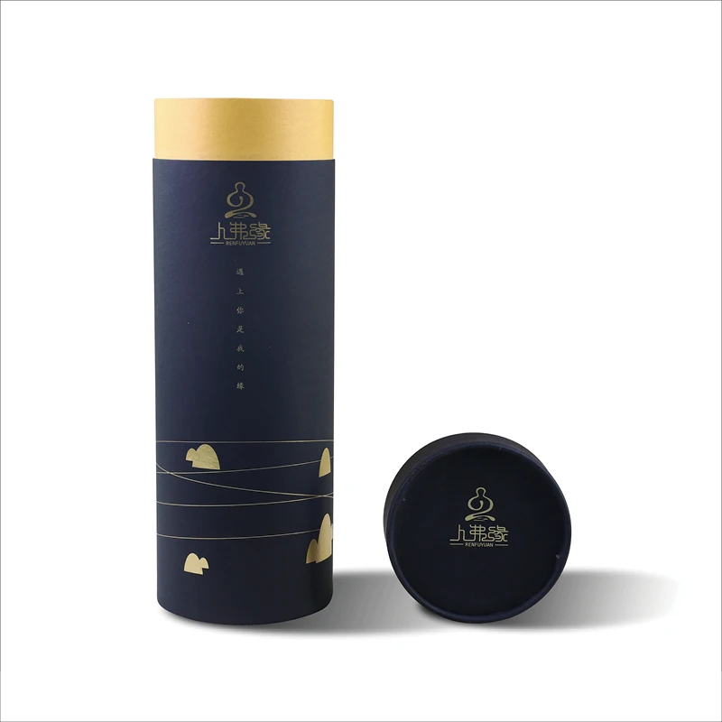 Luxury Carton Cylinder Box Big Tube White Background  Container For Tea Round Packaging