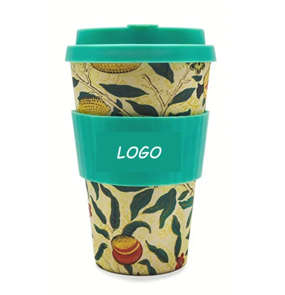 400 ML customized design printed Bamboo Fiber Coffee Mugs Cups