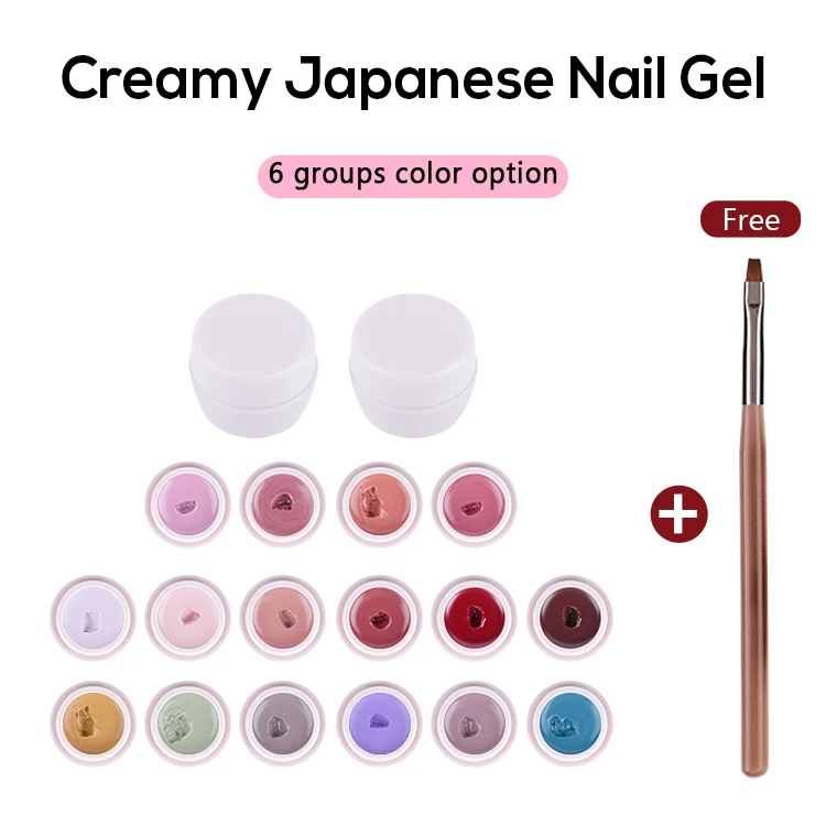 Japanese creamy nail art painting 16 colors long lasting semi permanent easy soak off LED UV colour nail gel polish UV gel