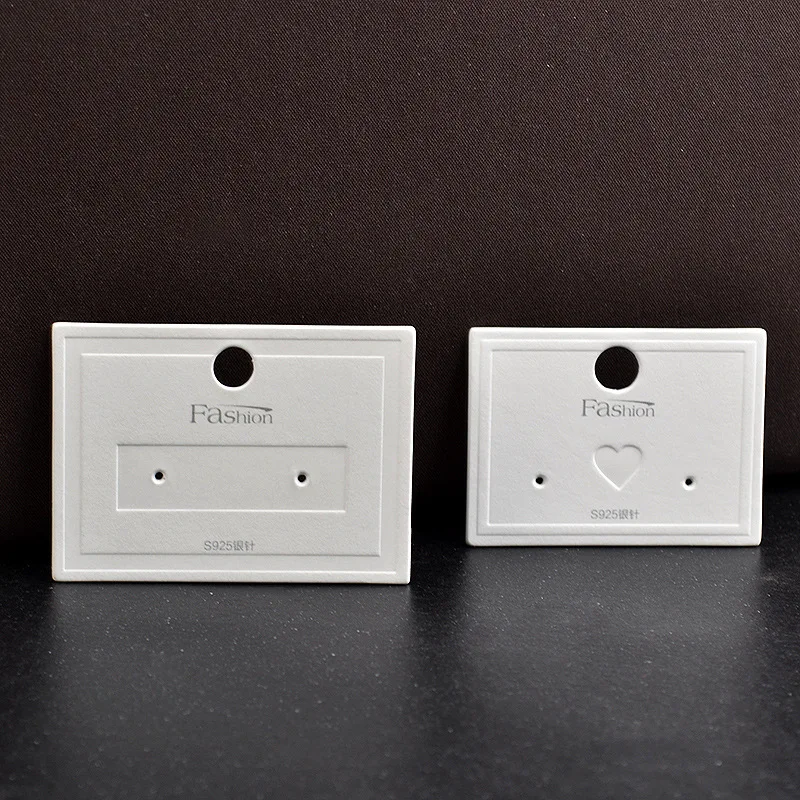 Custom logo print luxury white cardboard necklace earring card accessory paper hanging bracelet jewelry card for jewelry display