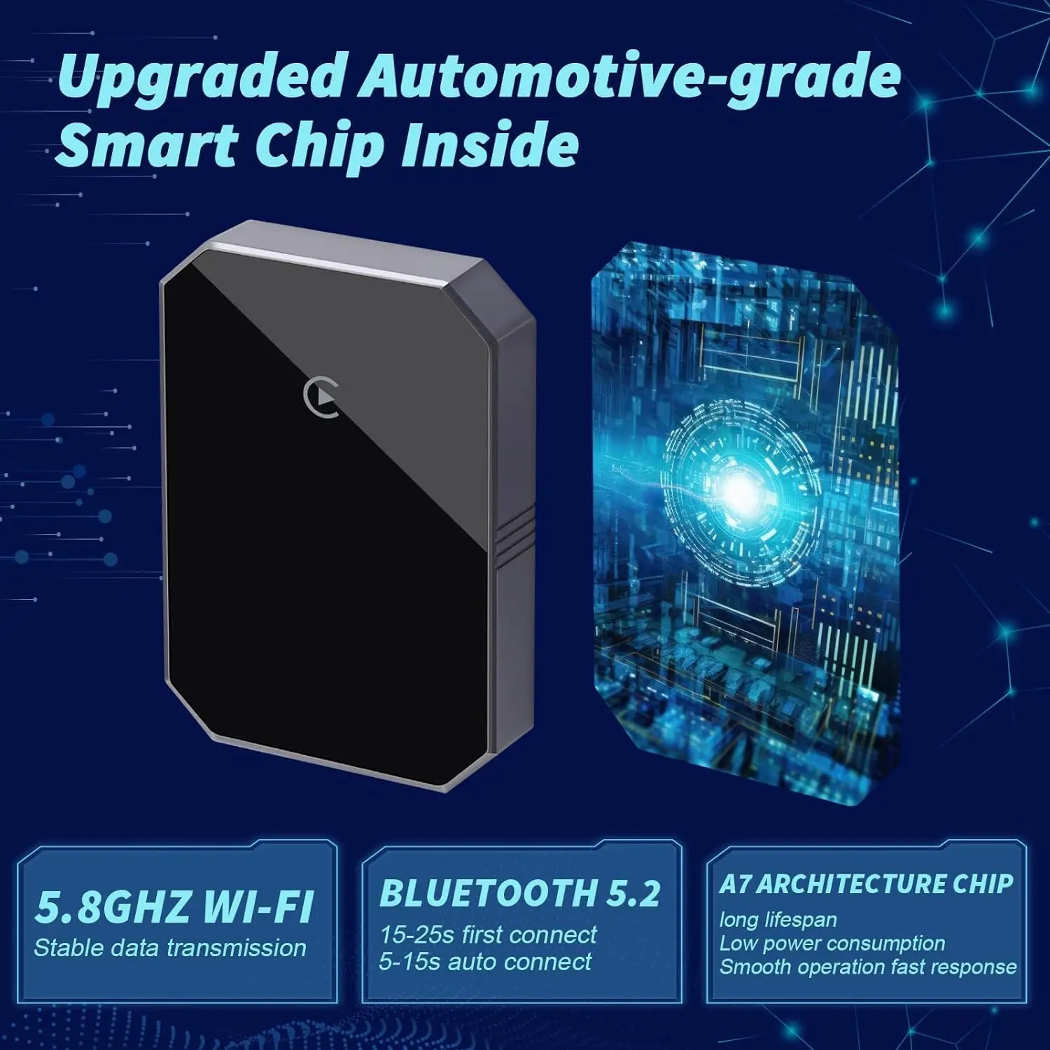 Boyi Wireless Carplay Wireless Adapter Plug & Play Wired to Wireless CarPlay Dongle 2024 Update Low Latency