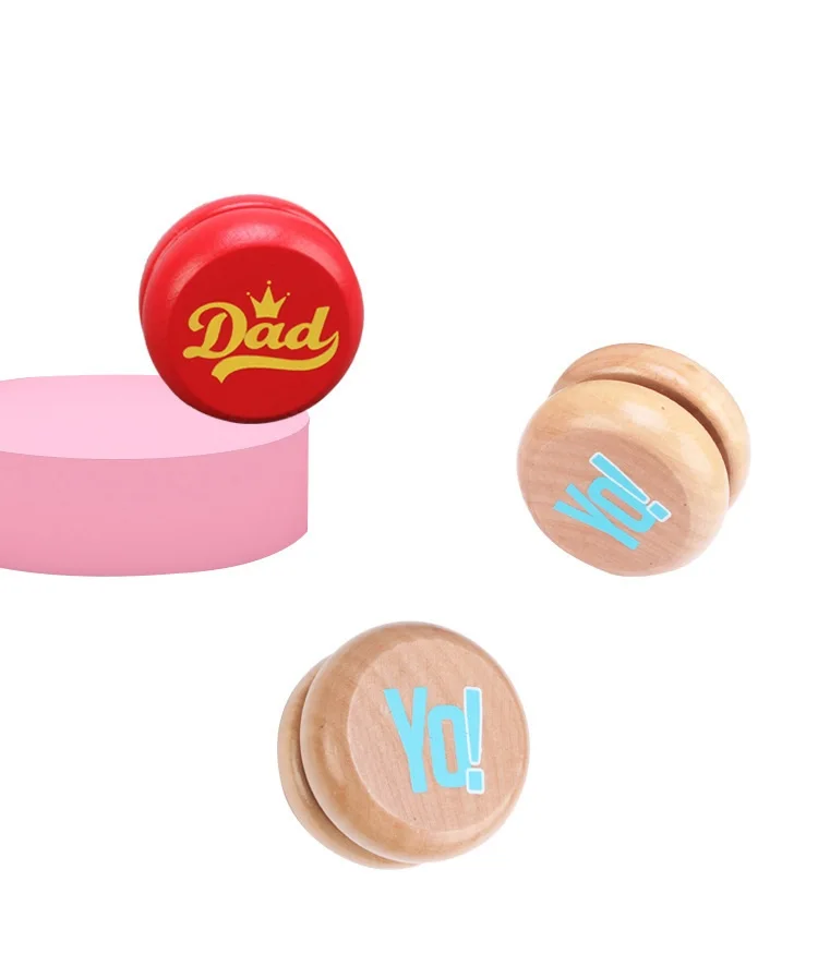 Eco-friendly Custom logo wooden color yo-yo kids toys