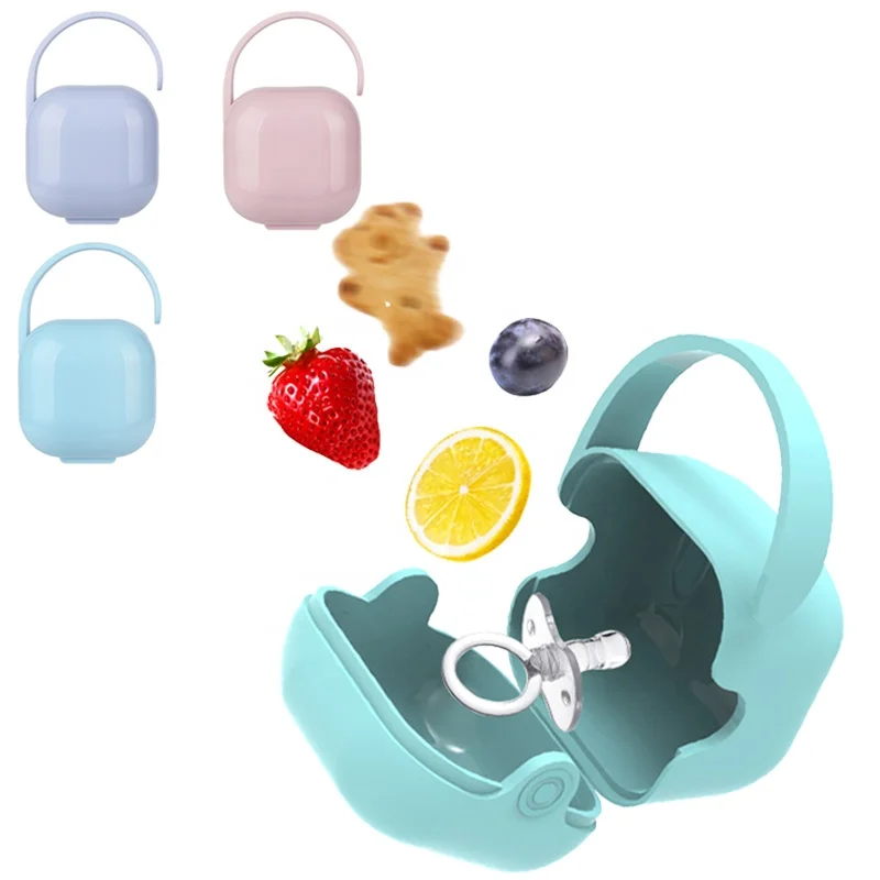 AliGan Baby pacifier storage case portable custom holder box plastic with cover soother container travel organize shield clip
