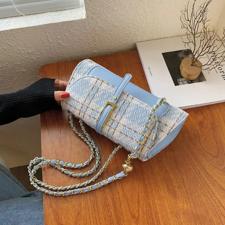 Purse Thai Bolsos PU Leather Travel Single-Shoulder Bag Fashion Trend Crossbody Bag New Style Striped Ladies Shoulder Bag