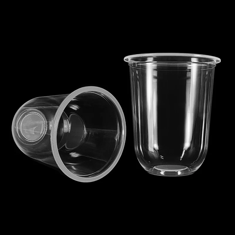 Disposable 500ml-90 PP U Shape cup 1000 PCS Disposable blister Plastic cup Boba Bubble Milk Tea Cup