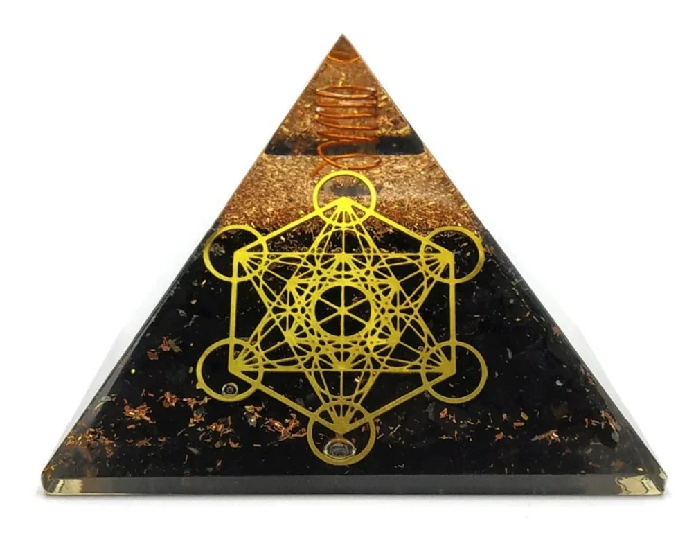 wholesale natural shungite gemstone healing orgone pyramid with protection shungite orgonite gemstone pyramid orgone pyramid