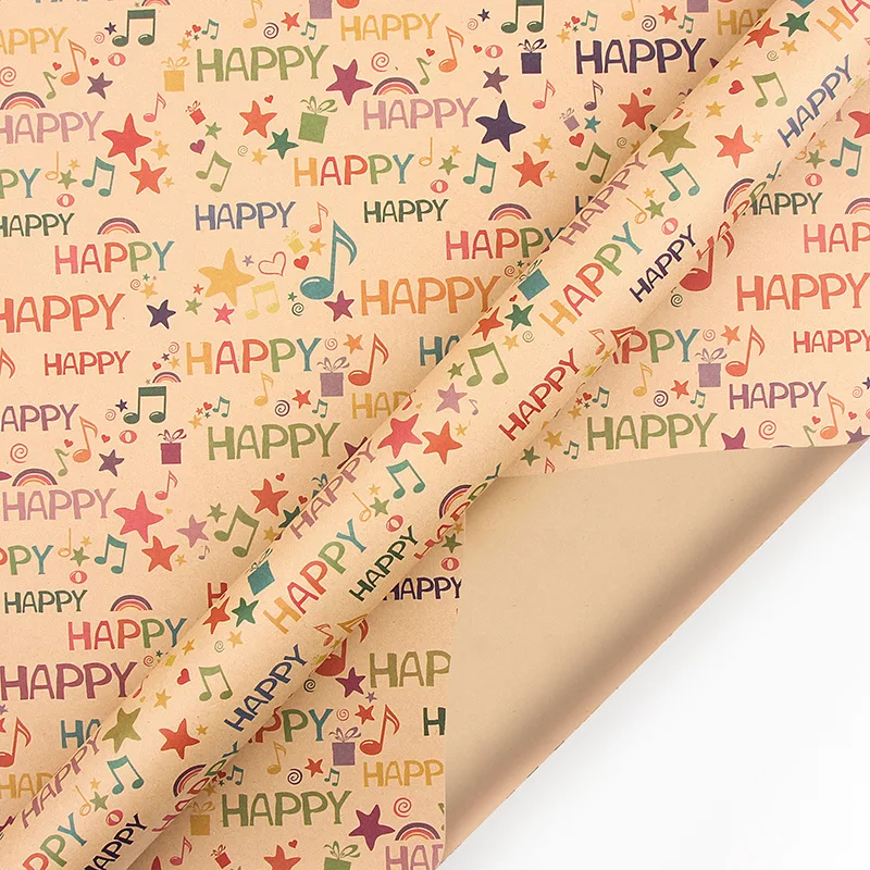 Wholesale Free Sample Colorful Different Styles Gift Wrap Paper Rolls Kraft Wrapping paper
