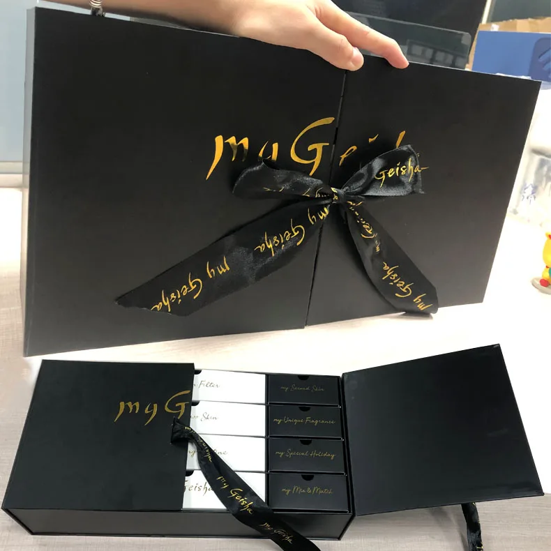 Pink Paper Beauty Skincare Set Gift Packaging Double Door Christmas Countdown Advent Calendar Box With With Drawer For Cosmetic