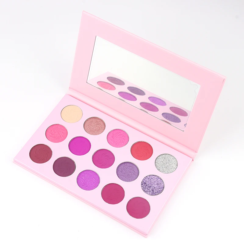 Wholesale Cosmetics 15 Colors Luxury Shiny Vegan Eyeshadow Palette Custom Logo Waterproof Eyeshadow Palette