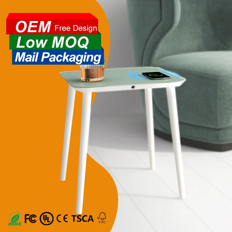 2022 luxury new products Multifunction wood and tempered glass coffee table