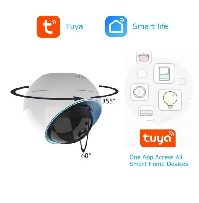 tuya Smart Ball Camera Wifi Indoor IP Camera for Nanny Elderly Motion Sensor Baby Monitor Wireless Night Vision camera