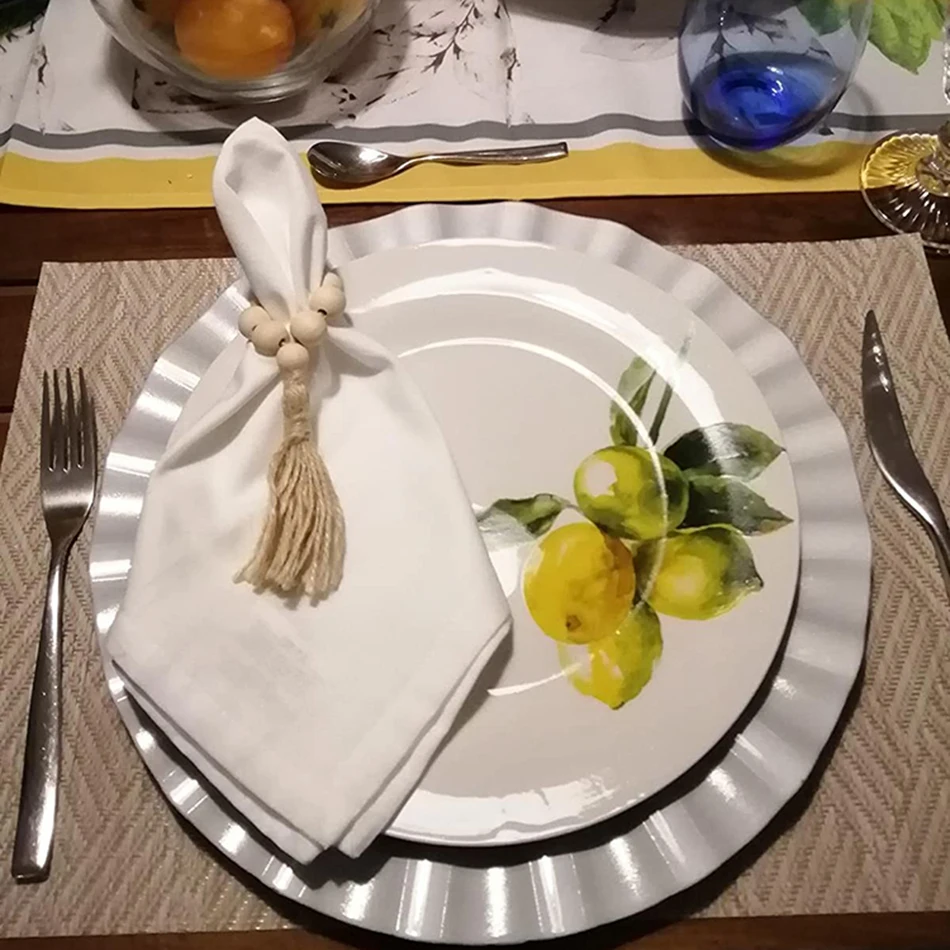 
 Деревянные бусины, натуральный стиль, ручная работа, джутовая кисточка, веревка, держатель, кольца для салфеток, для семейных встреч, аксессуары для вечеринок  