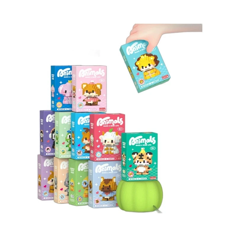 Новое поступление 12 животных развивающие продукты «DIY» пластиковые мини-строительные блоки строительные игрушки для детей