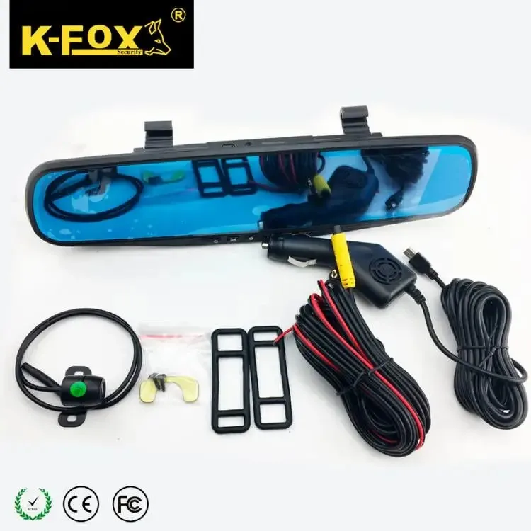 Wholesale HD 720P Wide Angle 4.3 Inch Car Video Recorder DVR  Rear View Mirror Dual Lens Dash Cam with Reverse Camera