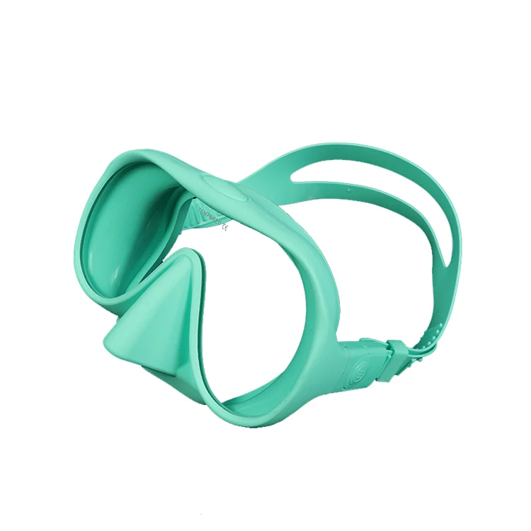 Заводская профессиональная овальная Безрамная маска для подводного плавания на половину лица с аквалангом из закаленного стекла силиконовая противотуманная маска для дайвинга