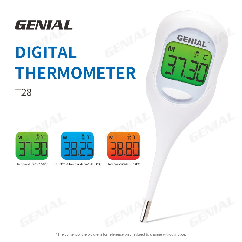 Genial T28  digital thermometer Quickly Read 10 Seconds LCD Waterproof oral armpit thermometer