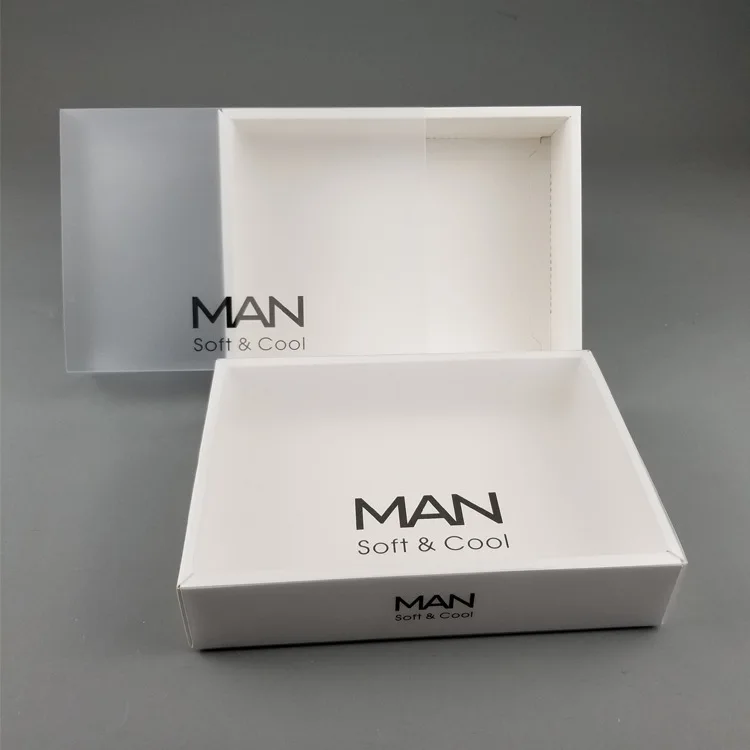 Eco Friendly Clear Frosted Cardboard Men Women Draw Pant Underwear Sock Lingerie Box Packaging Paper Corrugated Board Guangdong